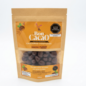 Castañas  Cubiertas de Chocolate al 70% cacao endulzado con Alulosa , Frutos del Monje y Stevia